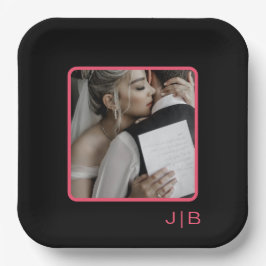 Zwart, roze en aanpasbaar papieren bordje