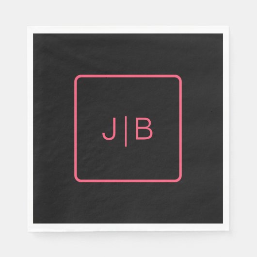 Zwart, roze en aanpasbaar servet (Voorkant)