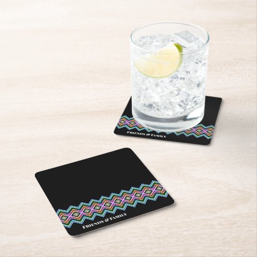 Zwart roze en blauw kartonnen onderzetters (Insitu)