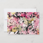 Zwart, Roze en Blush Waterverf Flower Arch RSVP (Achterkant)