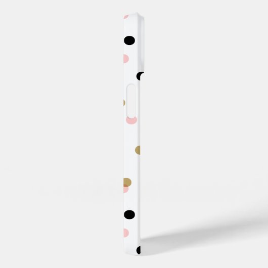 Zwart Roze en Gouden Confetti Stippen Case-Mate iPhone Case (Achterkant / Rechts)
