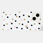 Zwart Roze en Gouden Confetti Stippen Case-Mate iPhone Case (Achterkant (horizontaal))