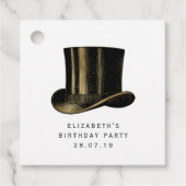 Zwart, roze en gouden Steampunk Bedankjes Labels (Voorkant)