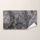 Zwart, Roze en Grijs abstract Marmer Bad Handdoek (Handdoek)