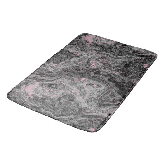 Zwart, Roze en Grijs abstract Marmer Badmat (Gekanteld)