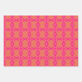 Zwart Roze en Groen Patterned Inpakpapier Vel (Voorkant 3)