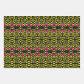 Zwart Roze en Groen Patterned Inpakpapier Vel (Voorkant)