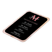 Zwart Roze en Wit Belangrijke Nummers Monogram Magneet (Linkerzijde)