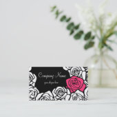 zwart, roze en wit rozen Visitekaartje (Staand voorkant)