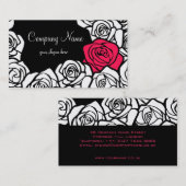 zwart, roze en wit rozen Visitekaartje (Voorkant / Achterkant)