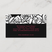  zwart, roze en wit rozen Visitekaartje (Achterkant)