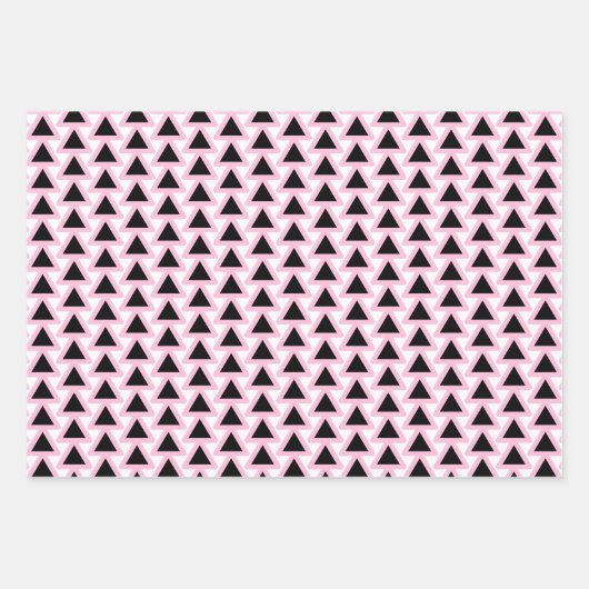 Zwart, Roze en Wit Verpakkende Papieren Bladen Inpakpapier Vel (Voorkant 3)