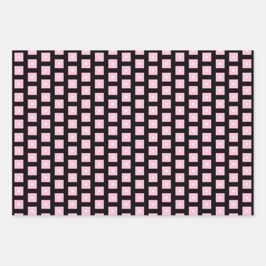 Zwart, Roze en Wit Verpakkende Papieren Bladen Inpakpapier Vel (Voorkant 2)