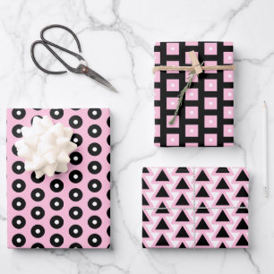 Zwart, Roze en Wit Verpakkende Papieren Bladen Inpakpapier Vel