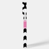 Zwart roze en witte chevron stippenmonogram Case-Mate iPhone case (Achterkant / Links)