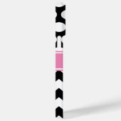 Zwart roze en witte chevron stippenmonogram Case-Mate iPhone case (Achterkant / Rechts)