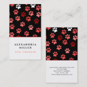 Zwart roze en witte dog | Dog Groomer Visitekaartje (Voorkant / Achterkant)