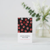 Zwart roze en witte dog | Dog Groomer Visitekaartje (Staand voorkant)