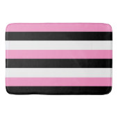 Zwart, roze en witte strepen badmat (Voorkant)