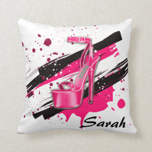 Zwart, roze en witte, warme hoogten kussen