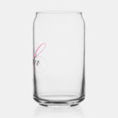 Zwart-roze Fancy monogram Blikvorm Glas (Links)