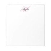 Zwart-roze Fancy monogram Notitieblok (Voorkant)