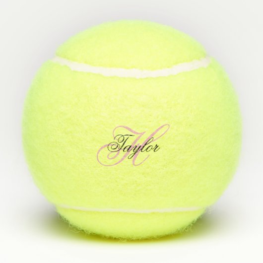 Zwart-roze Fancy monogram Tennisballen (Achterkant)