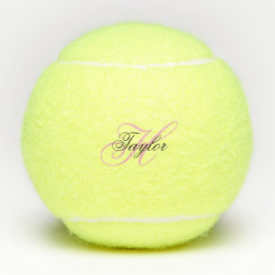Zwart-roze Fancy monogram Tennisballen