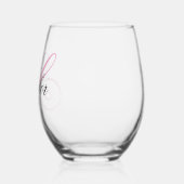 Zwart-roze Fancy monogram Wijnglas Zonder Voet (Links)
