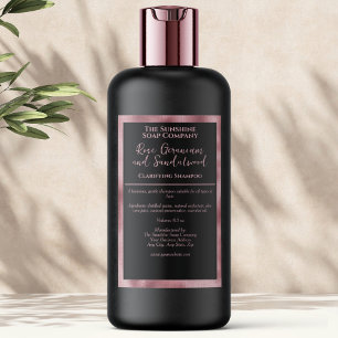 Zwart roze folie waterdicht cosmeticabottiketiket voedselcontainer etiket