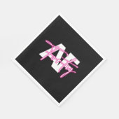 Zwart Roze Forty AF 40e Verjaardag Papier Servette Servet (Hoek)