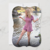 Zwart & Roze Foto Afstudeerfeest Uitnodiging (Achterkant)