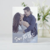 Zwart Roze Foto Bloemige Trouw Save the Date Kaart (Staand voorkant)