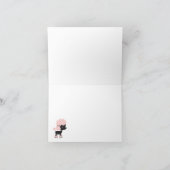 Zwart/Roze Franse Poedel Notitiekaarten Dank u (Binnen)