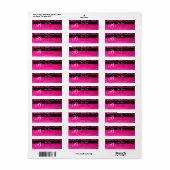 ZWART ROZE FUCHSIA DAMAST MONOGRAM ETIKET (Full Sheet)