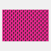 Zwart Roze Geometrie Flash Shape Inpakpapier Vel (Voorkant 2)