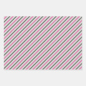 Zwart Roze Geometrie Mustache Stripes Inpakpapier Vel (Voorkant 3)