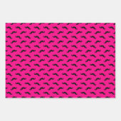 Zwart Roze Geometrie Mustache Stripes Inpakpapier Vel (Voorkant 2)