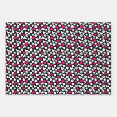 Zwart Roze Geometrie Mustache Stripes Inpakpapier Vel (Voorkant)