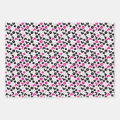 Zwart Roze Geometrie Polka Dots Mustache Inpakpapier Vel (Voorkant 2)