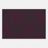 Zwart Roze Geometrie Polka Dots Mustache Inpakpapier Vel (Voorkant)