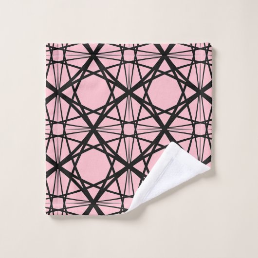 Zwart-roze geometrische kunst bad handdoek (Wasdoekje)