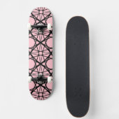 Zwart-roze geometrische kunst persoonlijk skateboard (Voorkant)