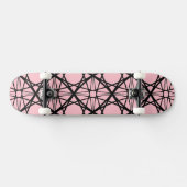 Zwart-roze geometrische kunst persoonlijk skateboard (Horizontaal)