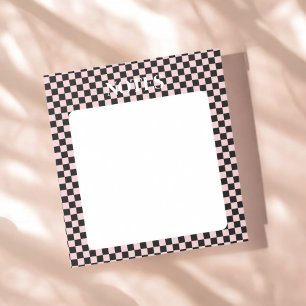 Zwart & Roze Geruit Vet &  Notitieblok