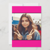 Zwart & Roze Glam Quinceañera Kaart (Achterkant)