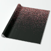 Zwart-roze Glitter Cadeaupapier (Uitgerold)