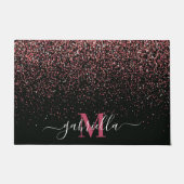 Zwart-roze Glitter Deurmat (Voorkant)