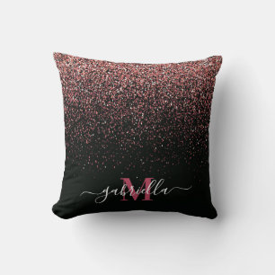 Zwart-roze Glitter Kussen