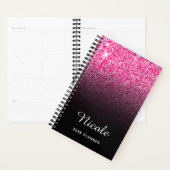 Zwart Roze Glitter Ombre Persoonlijk Planner (Display)